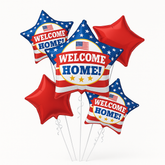 Welcome Home Patriotic Foil Balloon Bouquet - 5 Piece Set